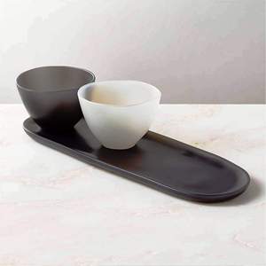 Tazón y Plato para Servir de Resina Gris Ecológica, Pulido a Mano, Apto para Lavavajillas, para Uso en el Hogar y Fiestas - Product Image 5