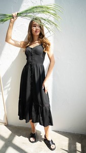 Meilleur Prix Boho Noir Maxi Renaissance Robe Femme Romantique Combinaison & Combishort - Product Image 3
