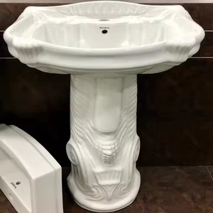 Vistaar Capri Ceramic Material Bathroom Sanitary Ware Products Pedestal Lavabo Sink Stand Basins for Hospitals in India - Product Image 6