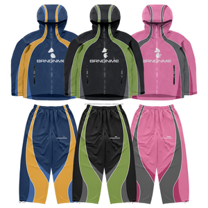 Chaquetas Personalizadas de Alta Calidad para Hombre, Estilo Urbano, Cortavientos, con Cierre Frontal, Bloques de Color, Ribetes Elásticos, 100% Nailon - Product Image 1