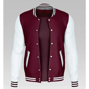 Veste universitaire classique OEM, style streetwear, bomber en toile personnalisé, corps en laine, poignets côtelés, fermeture éclair, broderie contrastée, hiver, XS - Product Image 3