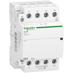 Contattore Schneider Electric A9C22740 Acti9 ICT 40A, 4 NC 3P+N, 230-240V AC 50Hz - Product Image 1