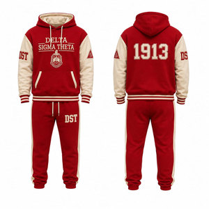 Ensemble deux pièces Delta Sigma Theta Tracksuit DST Sorority Apparel Crimson And Cream Greek Life - Product Image 4