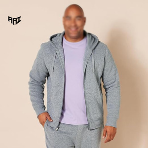 Sweat à capuche gris chiné 100% coton avec fermeture éclair |   Sweat-shirt décontracté à fermeture éclair intégrale |   Vêtements de rue confortables et élégants |   Sweat-shirts en coton doux - Product Image 1