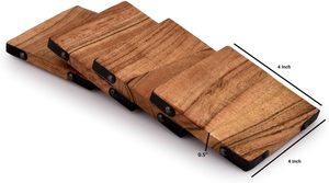 Sous-verres carrés en bois d'acacia Protection Tabletop Countertop and Surfaces Top Quality Hot Selling Handmade Wooden - Product Image 2