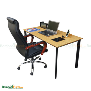 BFOB005-โต๊ะไม้ไผ่ทรงวงรีดีไซน์เรียบง่าย 140x70 ซม. พร้อมขาเหล็กประกอบสำเร็จ - Product Image 6