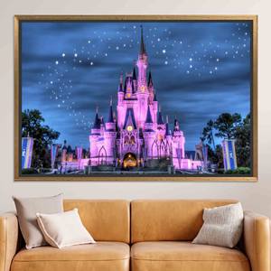 Personalized Cinderella Castle Canvas Print: Starry Sky Nursery Art,GOLD <b>FRAMED</b> CANVAS - Product Image 1
