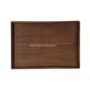 Latest Design Kitchen Ware Wooden Rectangle <b>Tray</b> With Handles for Home Hotel & Restaurant <b>Drink</b> & Snacks Serving <b>Trays</b> - Product Image 4
