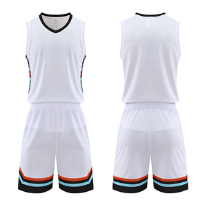 ออกแบบชุดบาสเก็ตบอลที่ไม่ซ้ำใคร ขายส่งชุดบาสเก็ตบอลทีม ชุดบาสเก็ตบอลผู้ชายผ้าโพลีเอสเตอร์พร้อมกางเกง - Product Image 6