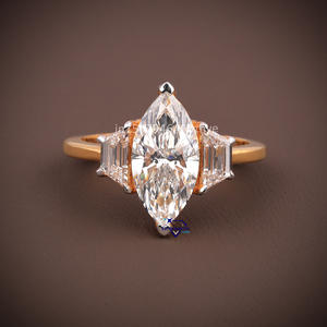 À la mode Vente Chaude 14KT Or Jaune Marquise Coupe VVS Moissanite Diamant Bague De Mariage Bijoux De Mode Pour Les Femmes - Product Image 1