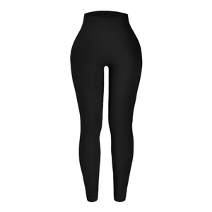 Women's High-Waisted Solid Sports Leggings Seamless Knitted Spandex/Nylon Breathable Four-Way Stretch <b>Yoga</b> <b>Pants</b> Hip Lifting - Product Image 5