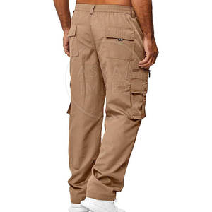 Pantalon Cargo taille moyenne pour hommes à la mode Slim Fit de haute qualité décontracté confortable avec motif droit délavé foncé - Product Image 3