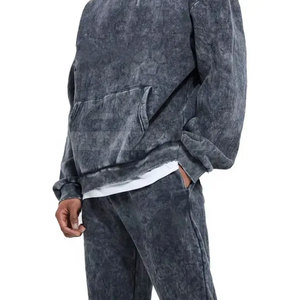 Chándal deportivo de algodón lavado con ácido de alta calidad para hombre, ropa de gimnasio de invierno ecológica, el mejor conjunto de trajes para ejercicio cálido de talla grande - Product Image 6