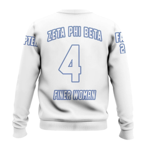 Sudadera con Cuello Redondo Azul de la Hermandad Zeta Phi Beta 1920 para Mujer, Bordado con Letras Griegas - Product Image 2
