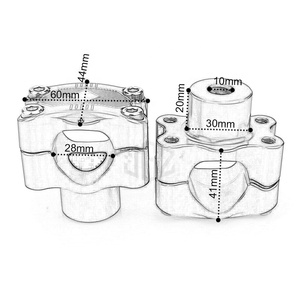 Rehausseurs universels de guidon de moto CNC en aluminium pour Yamaha Honda Kawasaki <span class=keywords><strong>Suzuki</strong></span> 28MM - Product Image 6