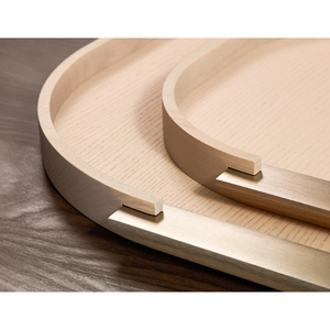 Plateau de service en bois à vente rapide avec poignée dorée en métal pour la maison et la cuisine, idéal pour servir des collations et des fruits, plateau décoratif - Product Image 2