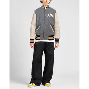 Chaqueta Bomber Varsity de moda | Chaquetas de lana y cuero bordadas personalizadas | Ropa deportiva personalizada Letterman - Product Image 5