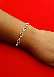 Bracelet Unisexe en Argent Sterling 925 avec Moissanite VVS1 et Diamant Blanc Pur Simply Link Type Design Fashion Charm Jewelry - Product Image 3