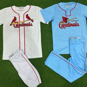 Uniformes de baseball unisexes, maillot boutonné imprimé, respirant, séchage rapide, logo simple - Product Image 6