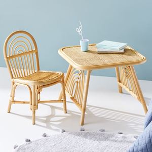 Mesa auxiliar con marco tejido de ratán de alta calidad, estilo relajado para sala de estar y decoración al aire libre, para café, parque, hotel, uso doméstico - Product Image 6