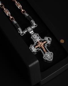 Colgante Cruzado de Plata de Ley S925 de Doble Cara Estilo Vintage para Hombre con Cadena, Certificado GIA, Estilo Hip-hop, Idea de Regalo Moderna - Product Image 1