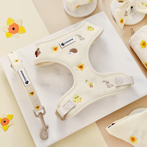 Set per Animali Domestici con Imbracatura Regolabile in Velluto a Coste e Ricamo Logo Personalizzato, Guinzaglio e Collare in Neoprene per Cani, Kit di Addestramento per Animali Domestici - Product Image 2