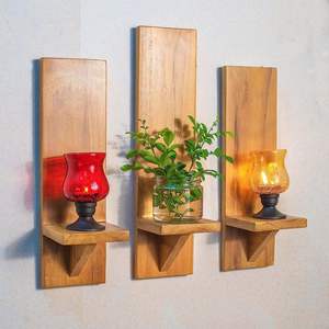 Apliques de Pared Modernos de Madera para Velas, Decoración Náutica para Interiores, Estilo Relajado para Casa de Playa - Product Image 5