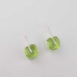 Boucles d'oreilles pendantes en péridot faites à la main, taille coussin, argent sterling, pierre de naissance d'août, bijoux pour femmes, cadeau - Product Image 5
