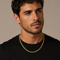 Chaîne torsadée en gros 2mm 3mm 4mm 5mm 6mm 7mm 8mm 12mm en laiton plaqué or, collier hip-hop, bijoux