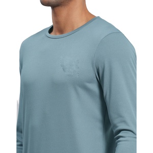 T-shirt Premium Homme Manches Longues 260g Coton Fibre de Bambou Écologique Séchage Rapide Doux Respirant Décontracté Tendance OEM Personnalisable - Product Image 6