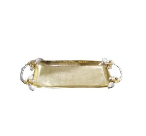 Plateaux de service ronds en métal antiques avec poignée pour repas cuisine de table cadeau de mariage plateau de petit déjeuner noël au prix de gros - Product Image 6