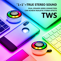 Speaker Bluetooth Mini Portabel 5.3 Nirkabel Lampu LED RGB Suara Stereo TWS Speaker Musik Isi Ulang dengan Kartu TF Radio FM