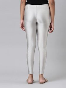 Women Slimming Stretch Compression Fitness High Waist Yoga wear Seamless Fashion plain <b>silver</b> colour women's <b>Leggings</b> - Product Image 5