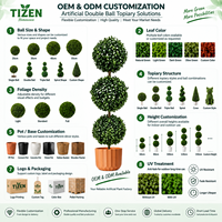 Plante artificielle en pot double de 90 cm en buis, résistante aux UV, en PE, pour intérieur et extérieur, vente en gros