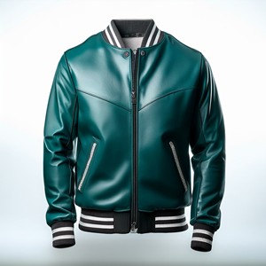 Customizable Men Quick Dry Canvas Varsity Jacket for Sports Running Gym Fitness Winter Letter Pattern Front Logo - Product Image 1