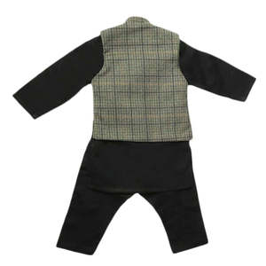 Traje Shalwar con Chaleco para Niños Chase Value - Verde Oliva 1-2 Años, Tela P.V. - Product Image 6
