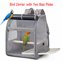 Sac à dos respirant et élégant en polyester avec fermeture éclair pour transport d'oiseaux, cage de voyage portable pour petits animaux