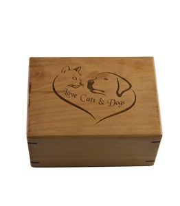 Urnes pour animaux de compagnie pour chiens cendres cendres de crémation en bois pour chiens chats cendres mémorial souvenir funérailles avec gravure personnalisée - Product Image 1