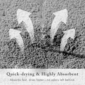 Tapis de bain super absorbant et antidérapant, tapis de sol de salle de bain à poils longs pour la décoration de la maison, tapis de porte de chambre - Product Image 4