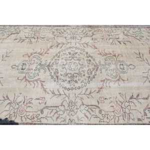 Turkish Vintage Large Rug 5x8.6 ft, <b>Brown</b> <b>Wool</b> Rug - Product Image 4