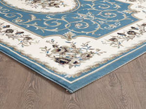 Alfombra turca de lujo hecha a máquina, modelo Laila Blue Blue Premium para sala de estar, del fabricante de Gaziantep. - Product Image 3