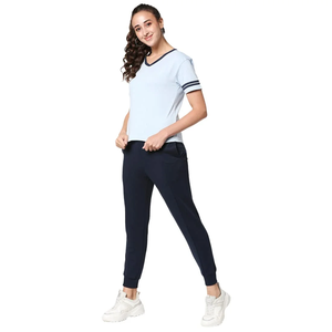 Camisetas de Mujer de Alta Calidad 2023, Formales, de Color Sólido, Talla Grande, Tejidas, de Manga Corta, con Estampado Digital, de Algodón Ecológico - Product Image 5