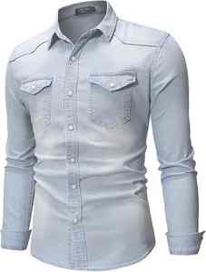 Chemise en jean de qualité supérieure, style vintage personnalisé, manches longues, tissu respirant, nouvelle arrivée, vente en gros, OEM, qualité professionnelle - Product Image 2