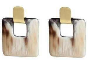 Latest Design 100% Natural Buffalo Horn <b>Earrings</b> Good Quality Horn Jewelry for Women's Wedding - Product Image 2