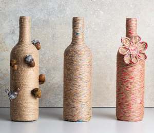 Bouteille en Jute et herbe de mer, Look moderne, élégante pour la décoration de la maison et de l'hôtel, utilisation en gros, bon marché - Product Image 5