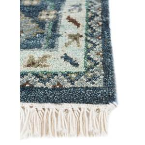 Alfombras de Lana Afgana Anudadas a Mano en Azul Viscaya, 10 mm, con Medallón Abstracto Rectangular para el Hogar, Pasillo, Sala de Estar - Lnr-3113 para Adolescentes - Product Image 4