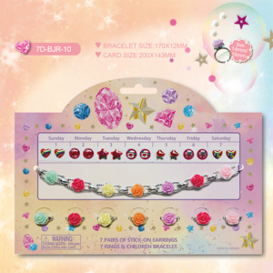 ต่างหูสติ๊กออน 7 วัน พร้อมสร้อยข้อมือและแหวน - Product Image 2