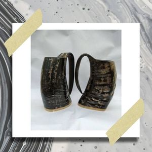 Tasse à corne à boire Viking fabriquée à la main Verre à vin parfaitement poli pour café ou bière Tasse à café unique de style Viking - Product Image 6