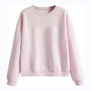 Wholesale Blank Fleece <b>Crewneck</b> Hoodies Women's Cotton Polyester Winter Front Customized Fabric Hip Hop Style Sweatshirts for - Product Image 3