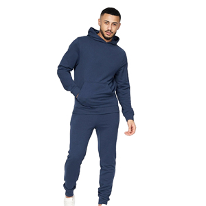 Wholesale 100% Cotton Men's Winter Casual Hooded Tracksuit with Custom Logo & Printing High Quality Drawstring Closure - Product Image 3